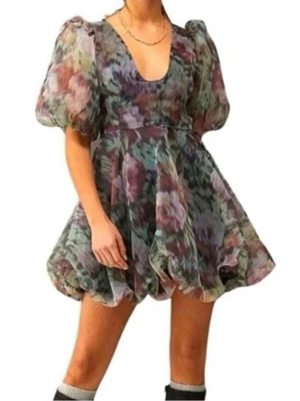 URBAN OUTFITTERS Lotus Bubble Mini Dress Size Medium